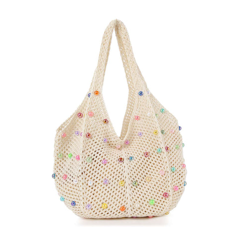 Beaded Crochet Shoulder Bag