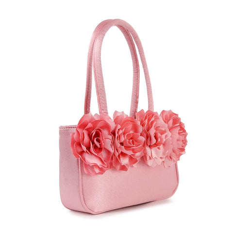 Raised Flower Accented Hand Tote