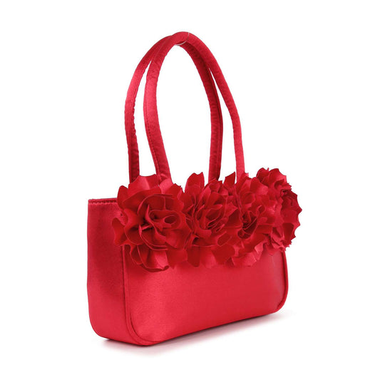 Raised Flower Accented Hand Tote