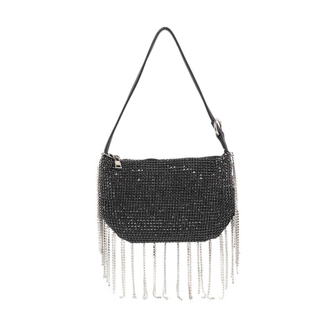 Beaded Fringe Rhinestone Shoulder Bag