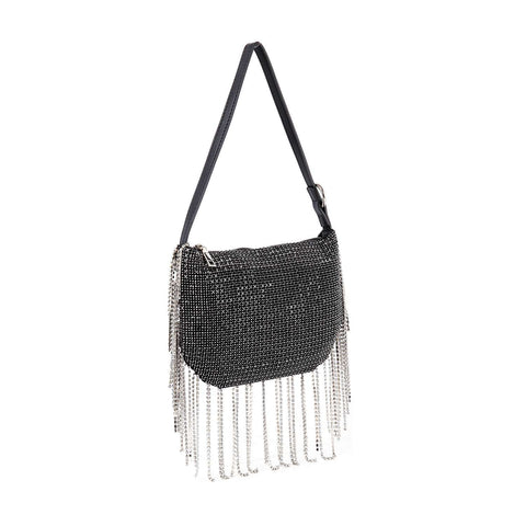 Beaded Fringe Rhinestone Shoulder Bag