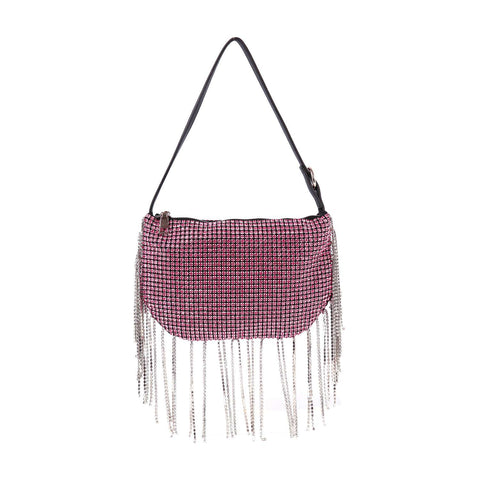 Beaded Fringe Rhinestone Shoulder Bag