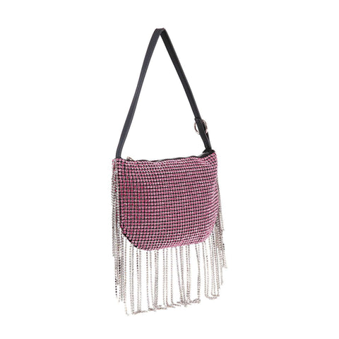 Beaded Fringe Rhinestone Shoulder Bag