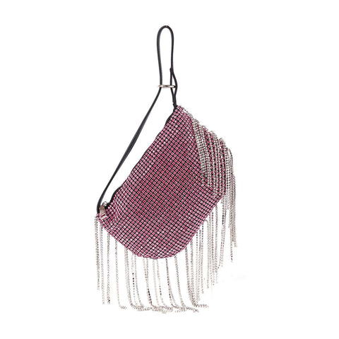 Beaded Fringe Rhinestone Shoulder Bag