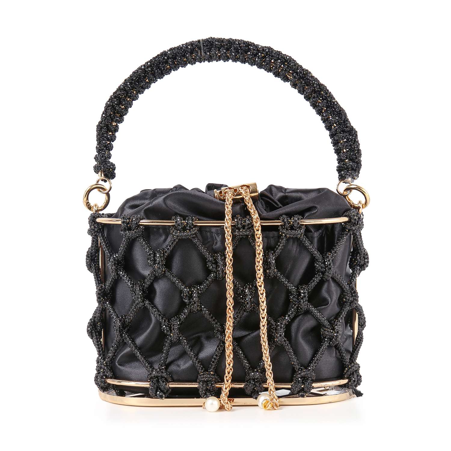 Drawstring Metal Frame Evening Bag – handbagexpress
