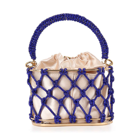 Drawstring Metal Frame Evening Bag