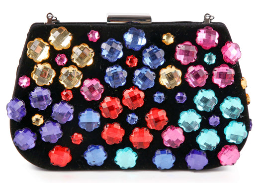 Colorful Gem Accented Evening Bag