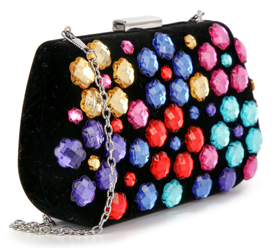 Colorful Gem Accented Evening Bag