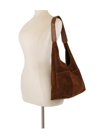 Tall 2 In 1 Sueded Hobo Handbag