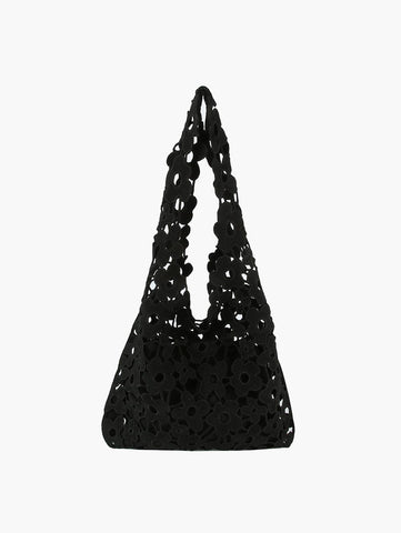 Woven Floral Hobo Handbag