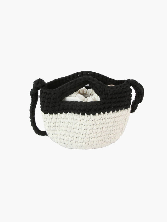 Petite Woven Two Tone Shoulder Bag