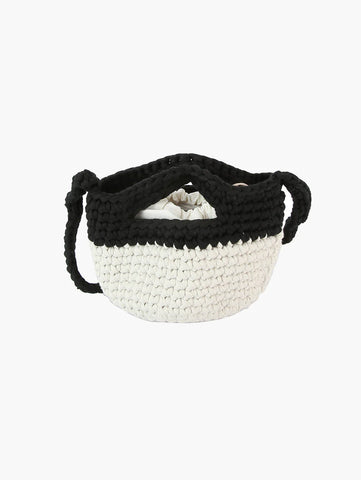 Petite Woven Two Tone Shoulder Bag
