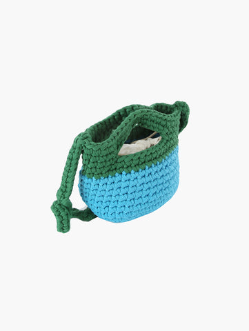 Petite Woven Two Tone Shoulder Bag