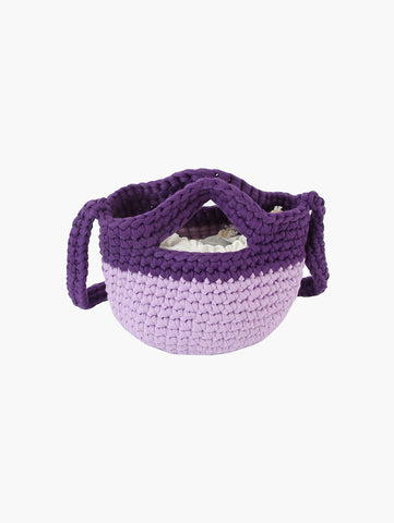 Petite Woven Two Tone Shoulder Bag