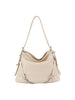 Buckle Accented Hobo Handbag