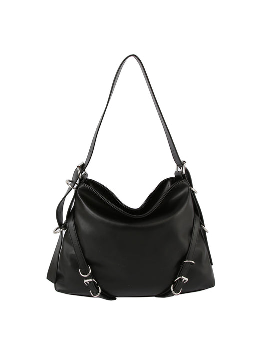 Buckle Accented Hobo Handbag