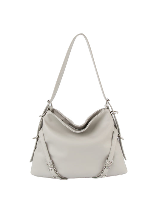 Buckle Accented Hobo Handbag