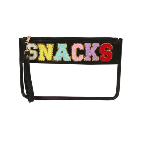 Snacks And Stuff Clear Wristlet Clutch