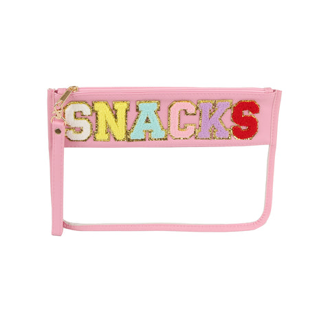 Snacks And Stuff Clear Wristlet Clutch