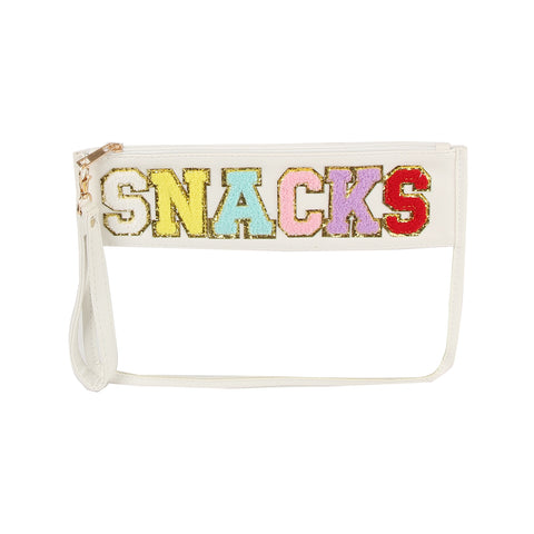 Snacks And Stuff Clear Wristlet Clutch