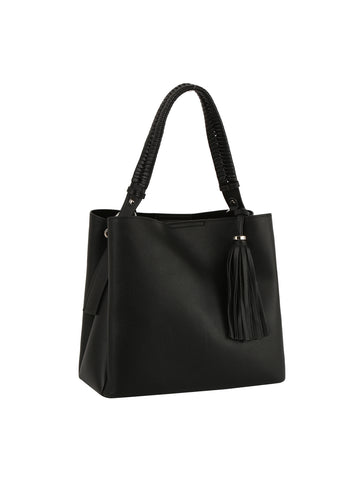 Luxe Tassel Accented Tote Handbag