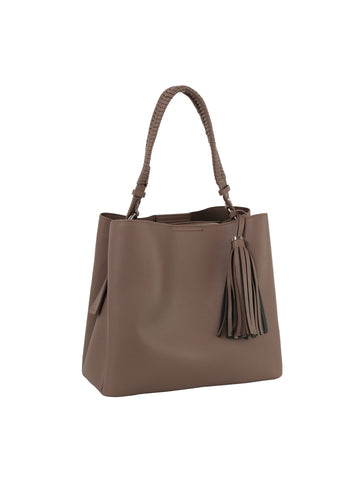 Luxe Tassel Accented Tote Handbag