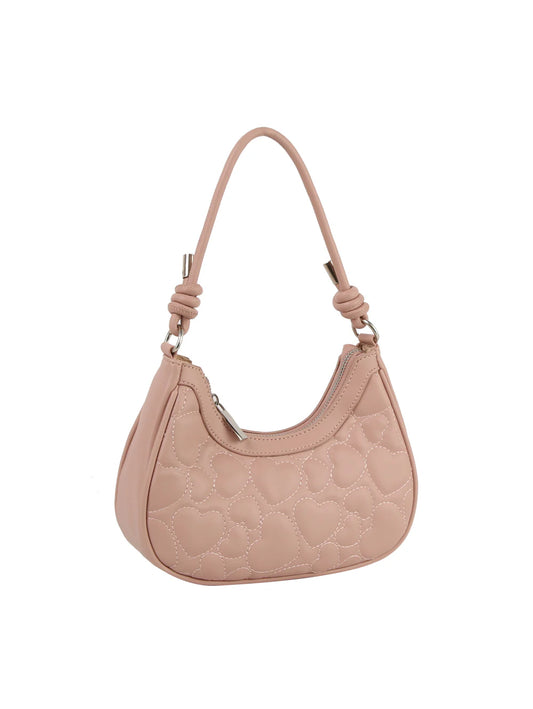 Quilted Heart Design Petite Hobo Handbag