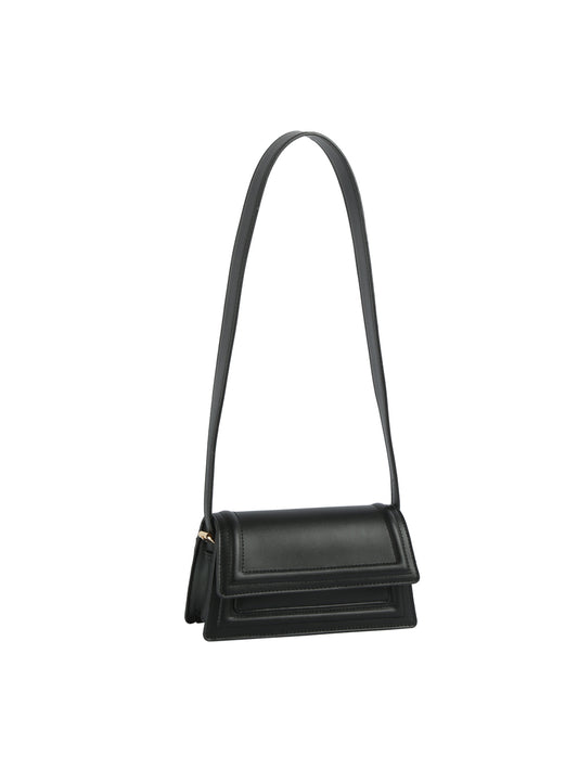 Structured Layer Flap Shoulder Bag