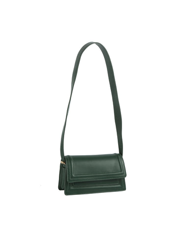 Structured Layer Flap Shoulder Bag