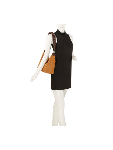 Braided Suede Slouch Hobo