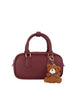 Compact Boxy Tote with Cute Teddy Charm