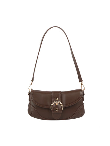 Classic Buckle Baguette Shoulder Bag