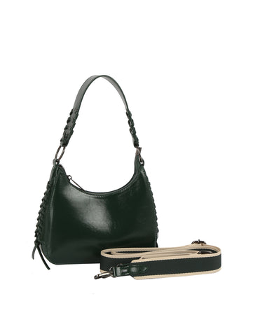 Braided Handle Mini Shoulder Bag with Detachable Strap