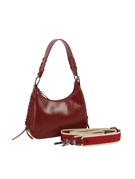 Braided Handle Mini Shoulder Bag with Detachable Strap