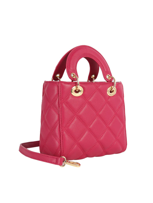 Diamond Pattern Petite Hand Tote