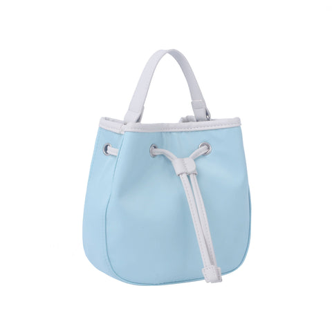 Contrast Trim Drawstring Mini Tote