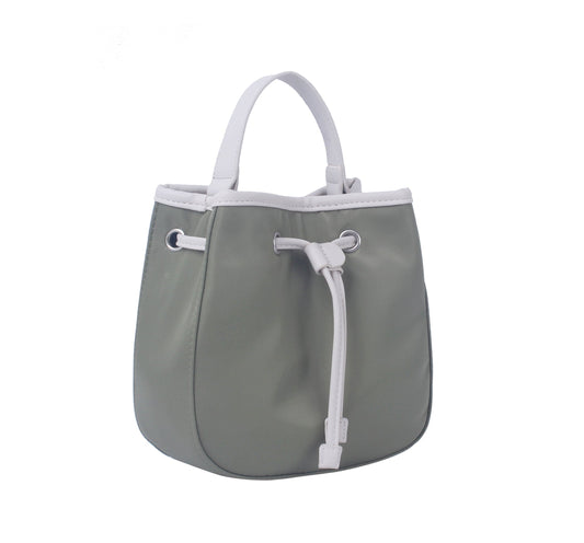 Contrast Trim Drawstring Mini Tote