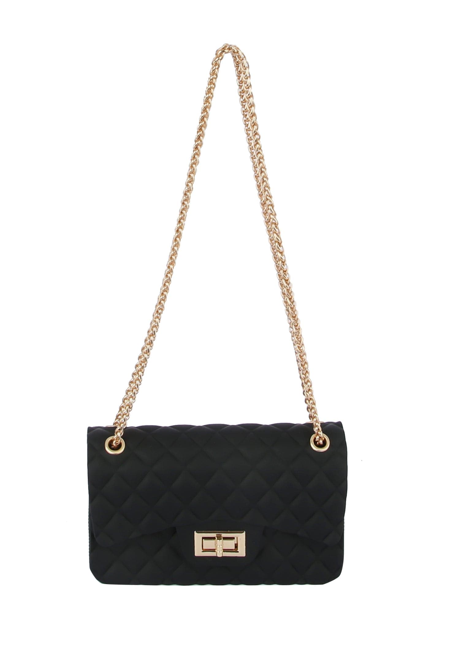 Chain Handle Quilted Jelly Bag LGZ011-BK