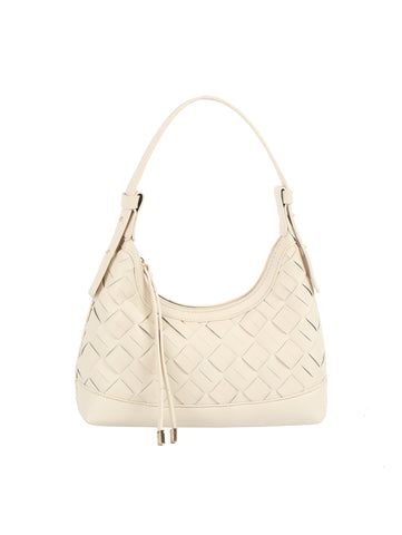 Woven Embossed Detail Shoulder Hobo