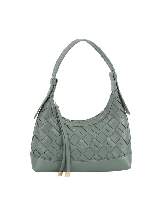 Woven Embossed Detail Shoulder Hobo