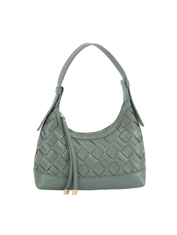 Woven Embossed Detail Shoulder Hobo