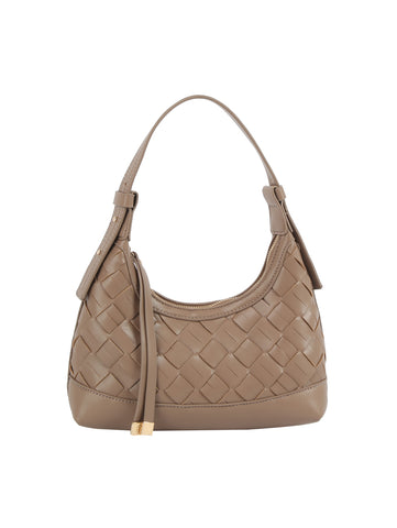 Woven Embossed Detail Shoulder Hobo