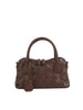 Woven Embossed Satchel Handbag
