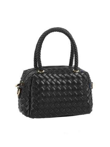 Woven Embossed Petite Satchel Handbag