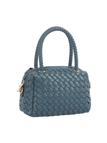 Woven Embossed Petite Satchel Handbag
