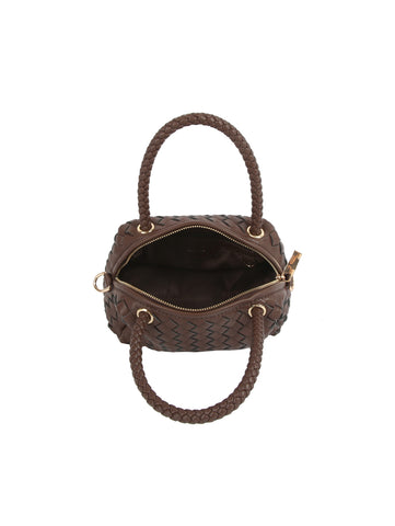 Woven Embossed Petite Satchel Handbag