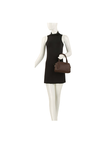 Woven Embossed Petite Satchel Handbag