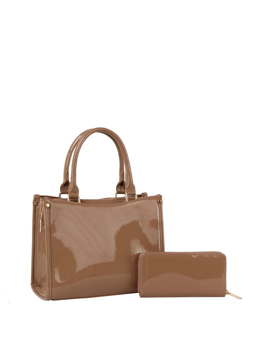 Patent Tote Handbag Set