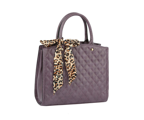 Leopard Scarf Accent Hand Tote