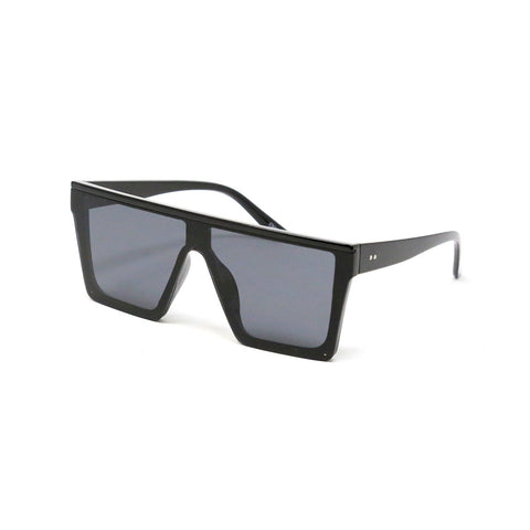 Trendy Oversize Flat Square Black Sunglasses